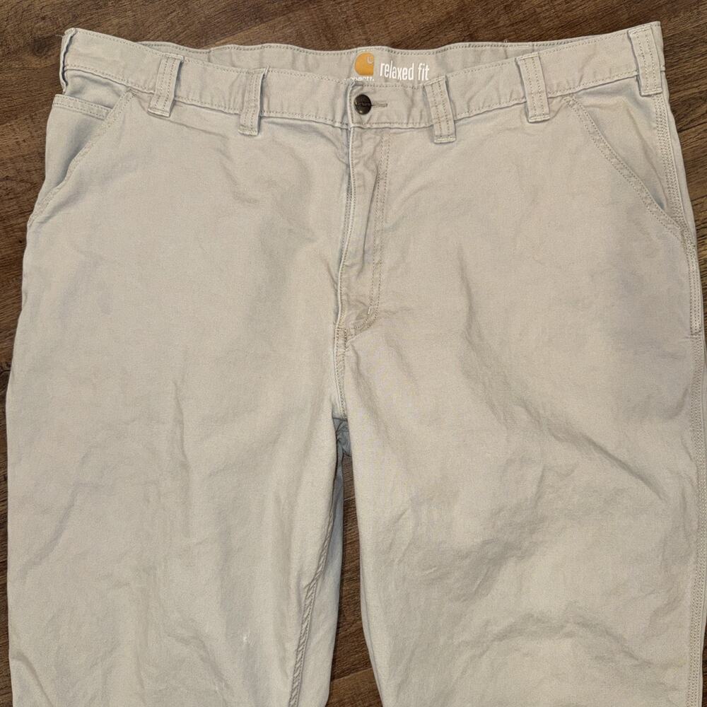 Carhartt Men’s B324DKH Relaxed Fit 100% Cotton Tan Carpenter Work Pants SZ 44x32
